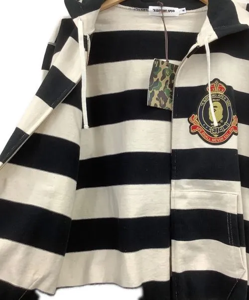 [M] DS!  A Bathing Ape Bape Crest Striped Hoodie