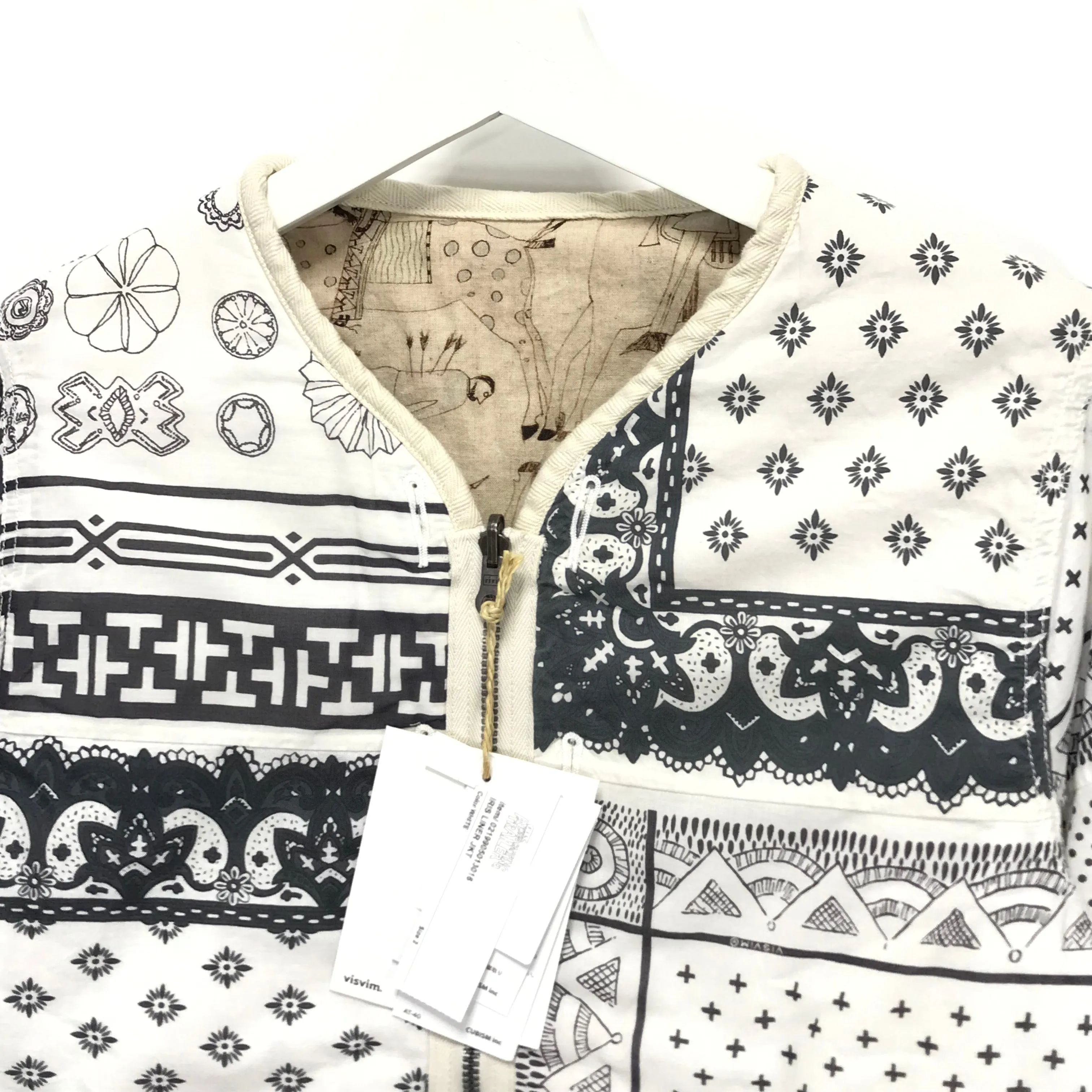 [M] DS! Visvim ICT 19AW Bandana Iris Reversible Liner Jacket White