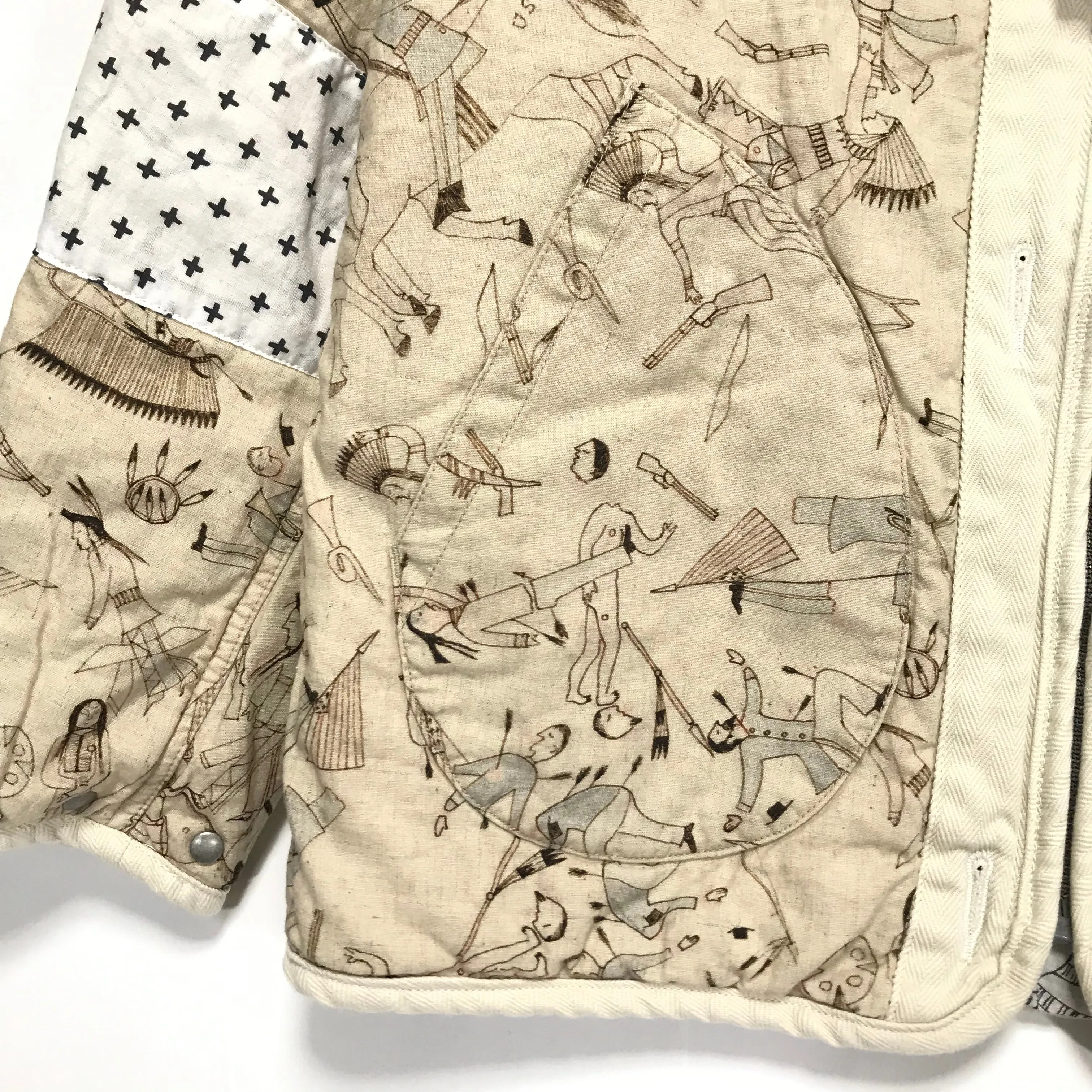 [M] DS! Visvim ICT 19AW Bandana Iris Reversible Liner Jacket White