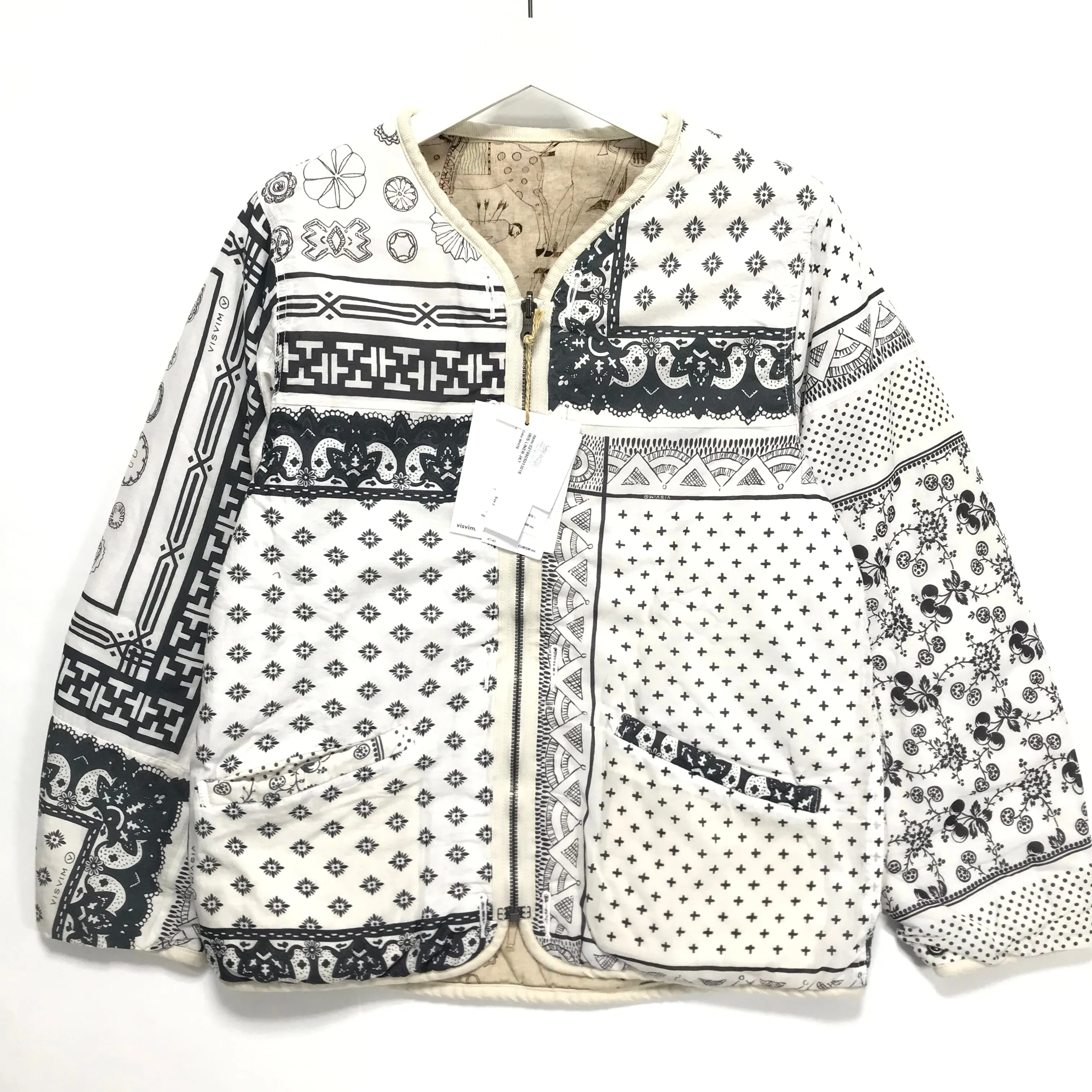[M] DS! Visvim ICT 19AW Bandana Iris Reversible Liner Jacket White