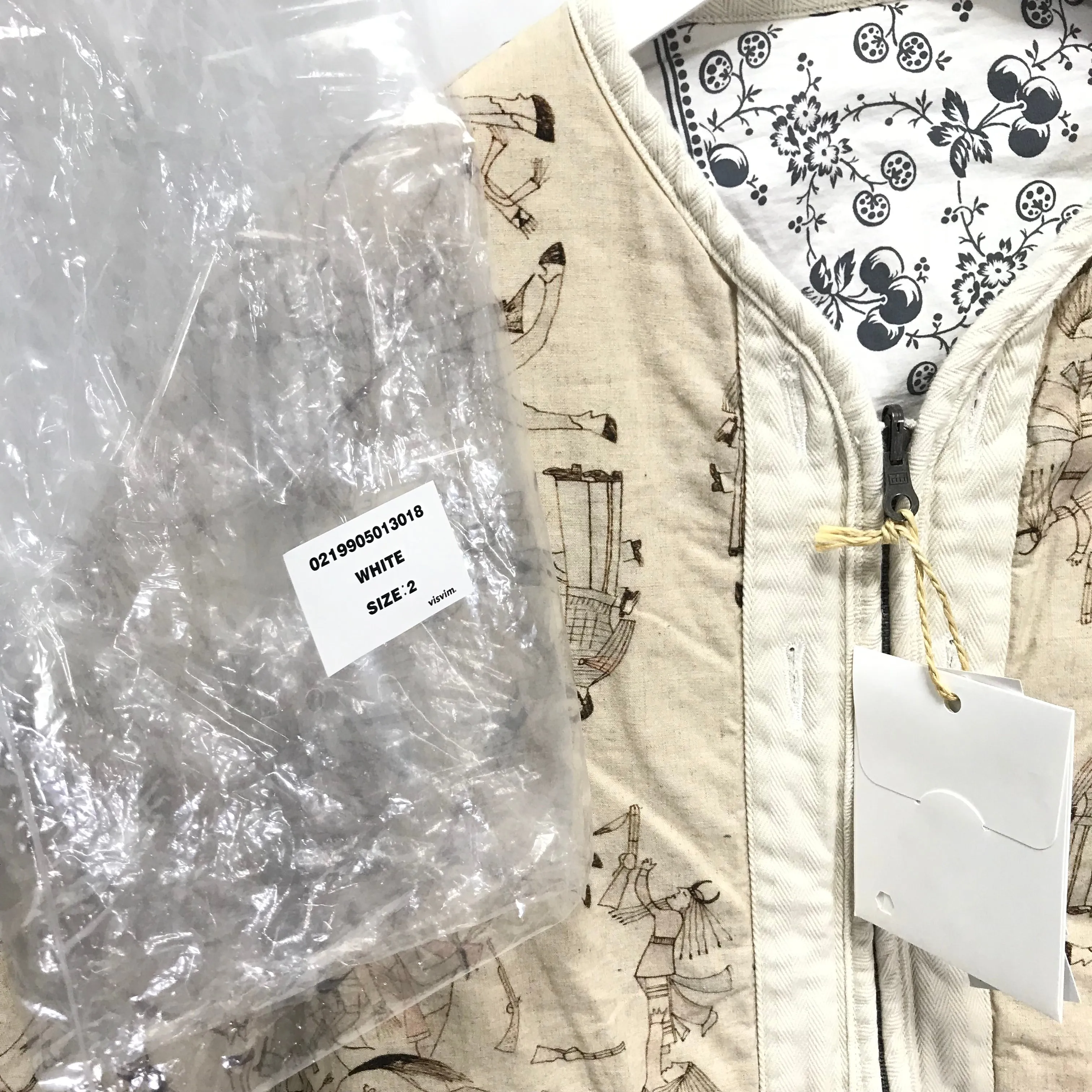 [M] DS! Visvim ICT 19AW Bandana Iris Reversible Liner Jacket White