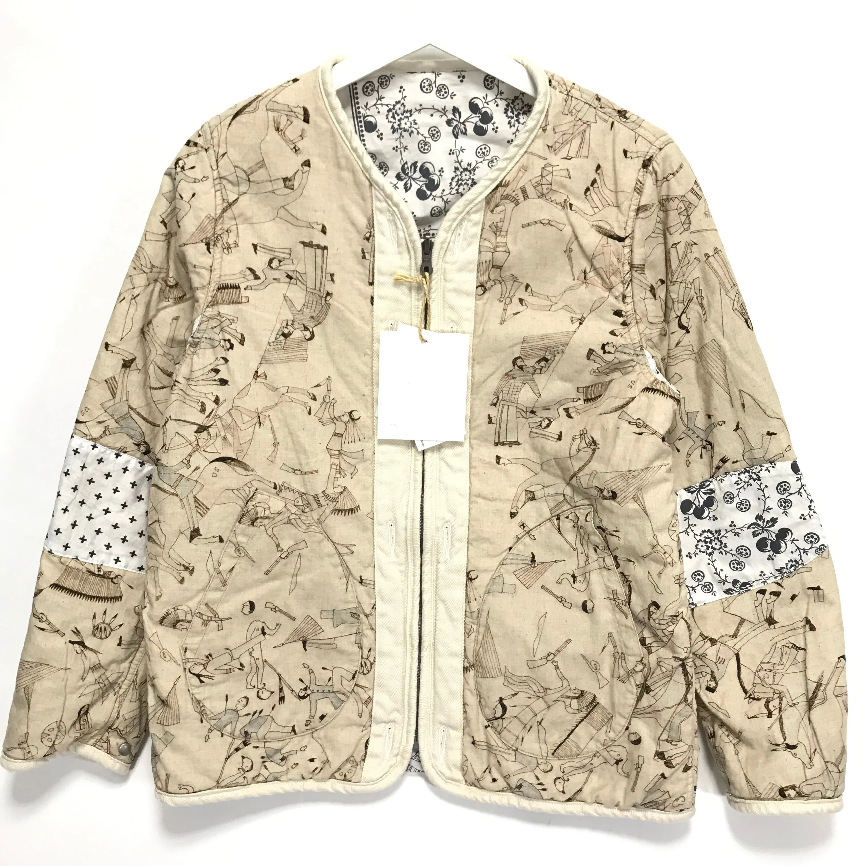 [M] DS! Visvim ICT 19AW Bandana Iris Reversible Liner Jacket White
