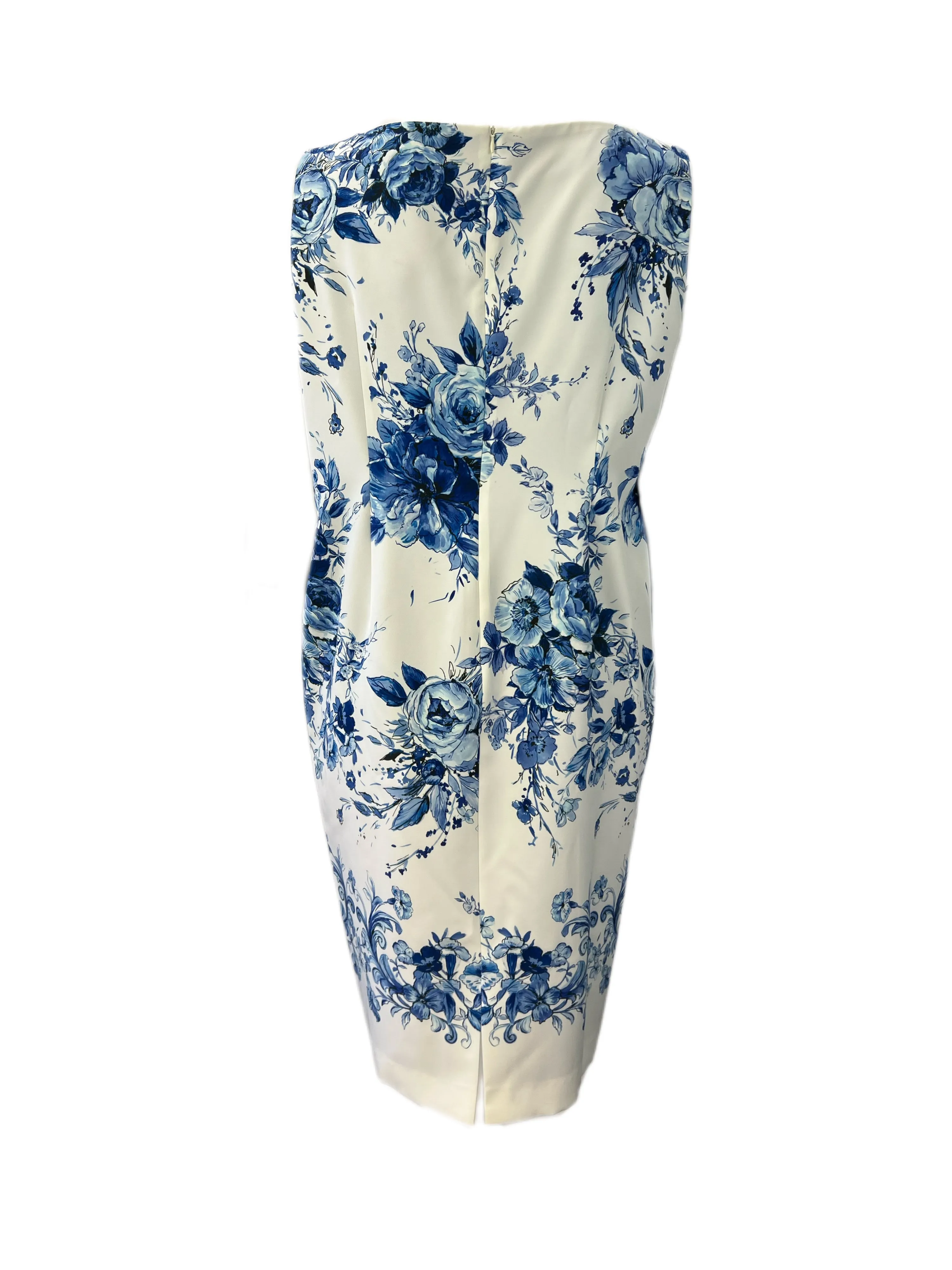 Marina Rinaldi Women's Bianco Dativo Sleeveless Shift Dress NWT