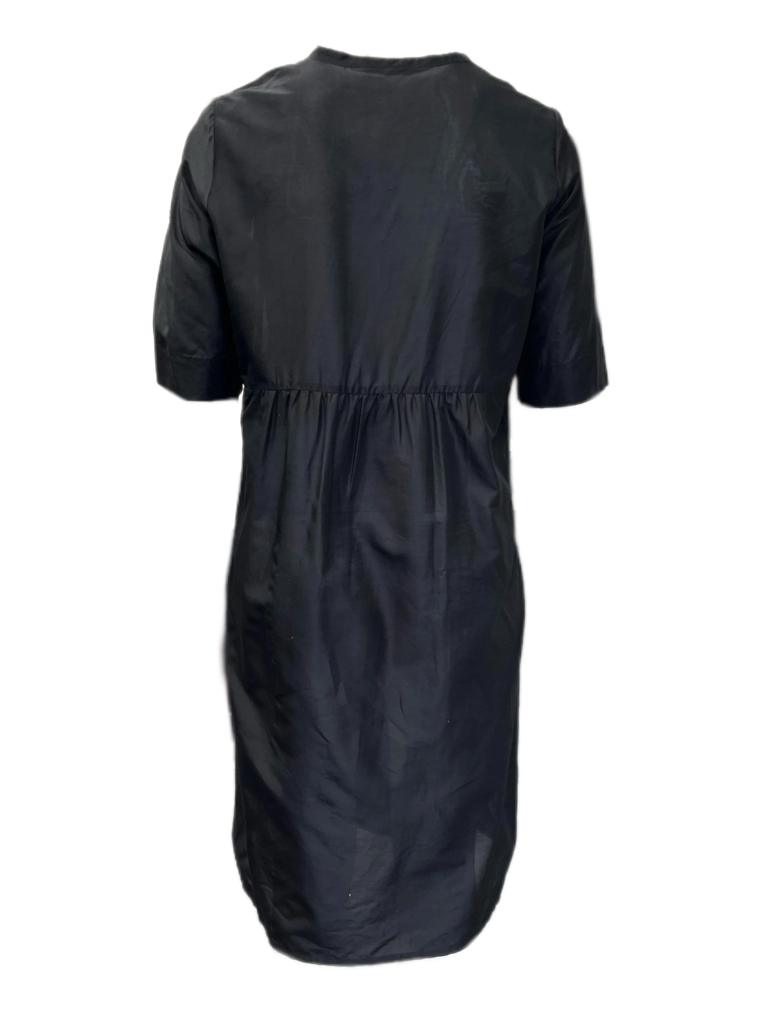 Marina Rinaldi Women's Black Devoto Button Closure Shift Dress NWT