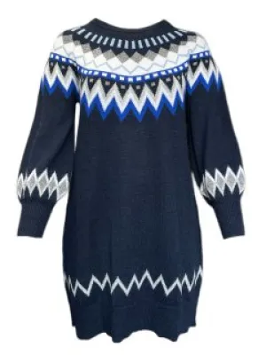 Marina Rinaldi Women's Blue Galles Pullover Shift Dress NWT
