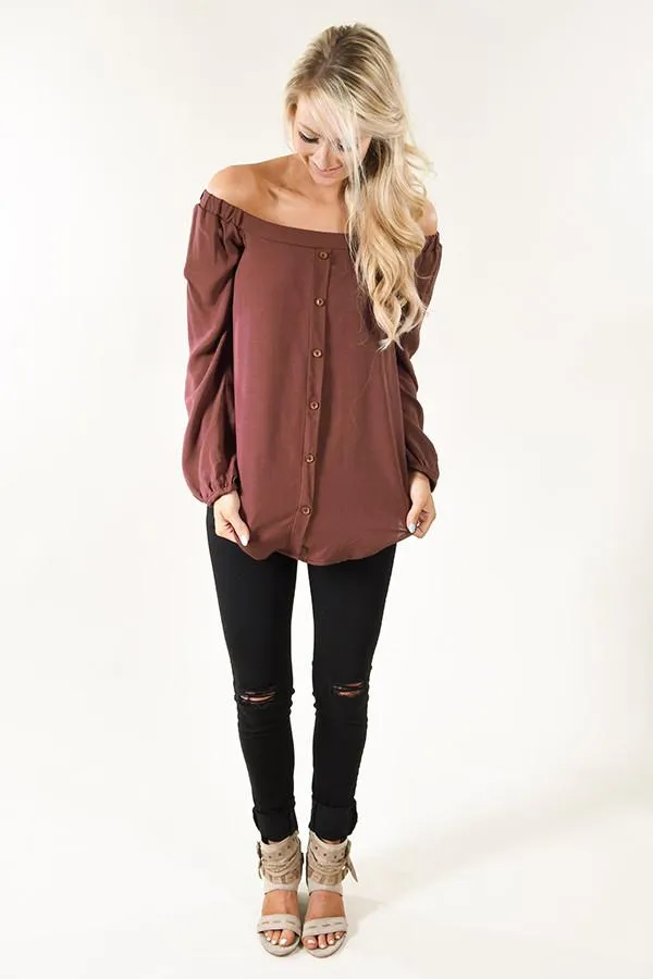 Maroon Off the Shoulder Top