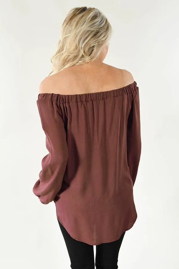 Maroon Off the Shoulder Top