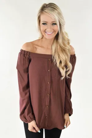 Maroon Off the Shoulder Top