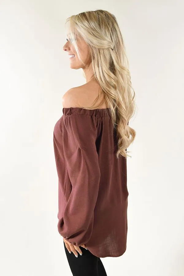 Maroon Off the Shoulder Top