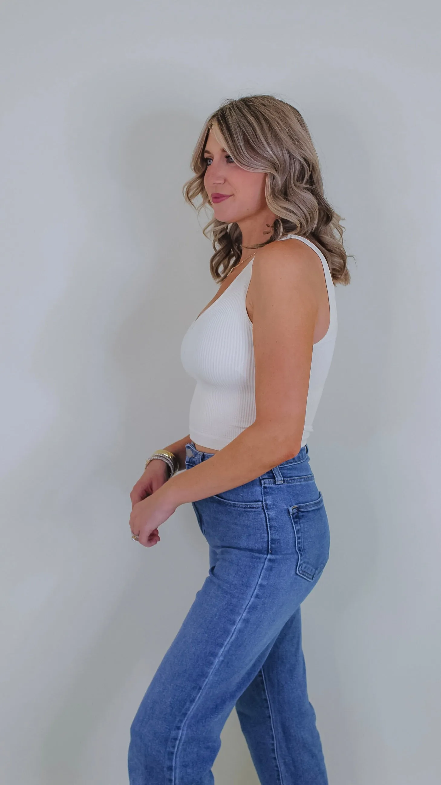 Mave Ribbed Tank - Butter Cream