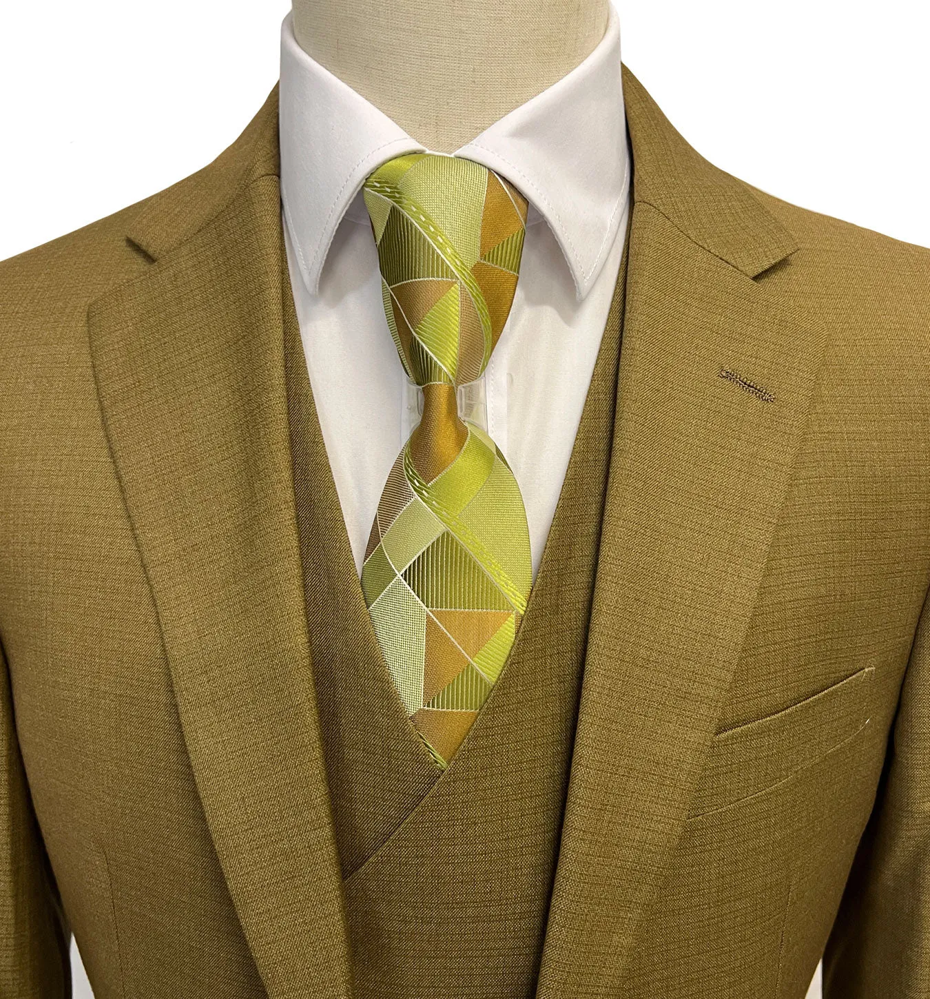 Mazari Modern Fit Vested Suit - Paris Mustard 6100