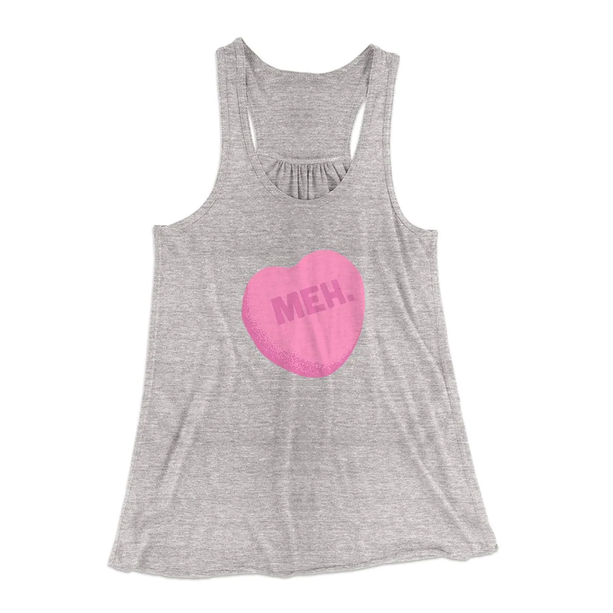 Meh. Candy Heart Funny Women's Flowey Tank Top