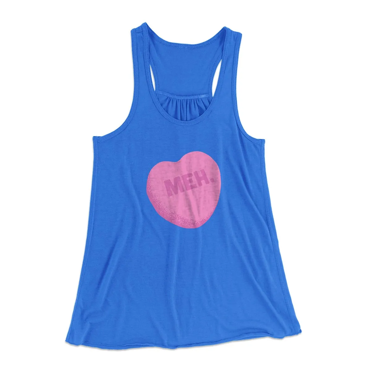 Meh. Candy Heart Funny Women's Flowey Tank Top