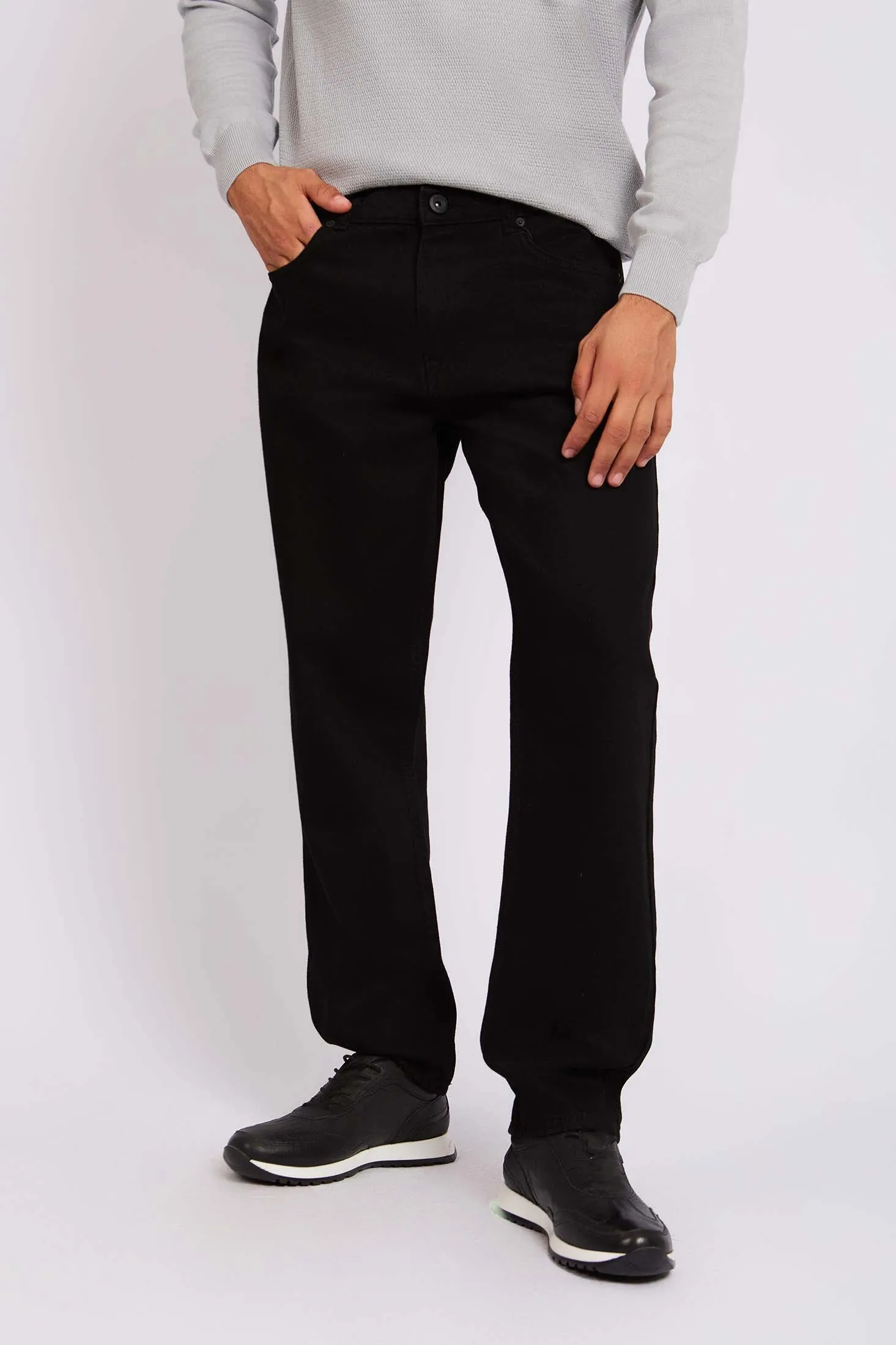 Men Relaxed Fit Denim Pant Black