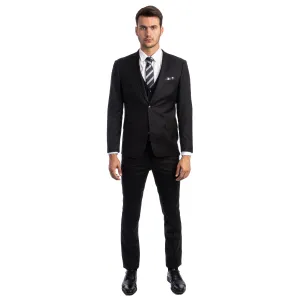 Men's Skinny-Fit Solid 3pc Suit