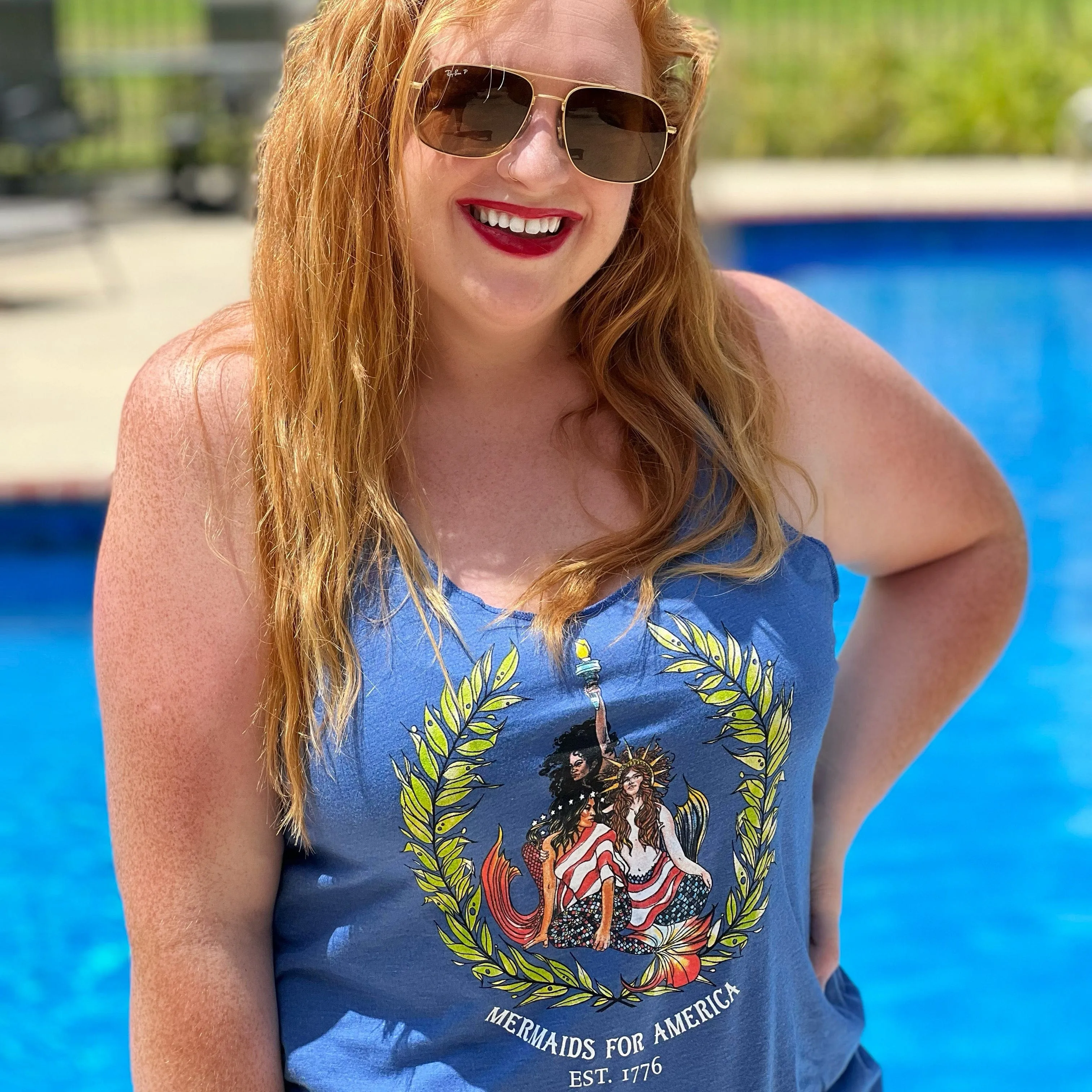 Mermaids For America Racerback Tank