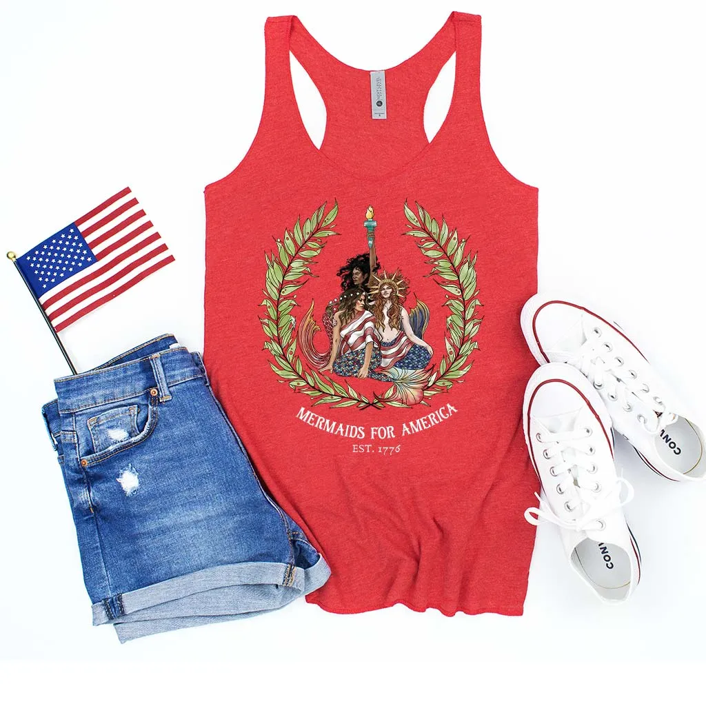 Mermaids For America Racerback Tank