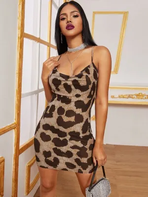 Mesh Leopard Bodycon Dress