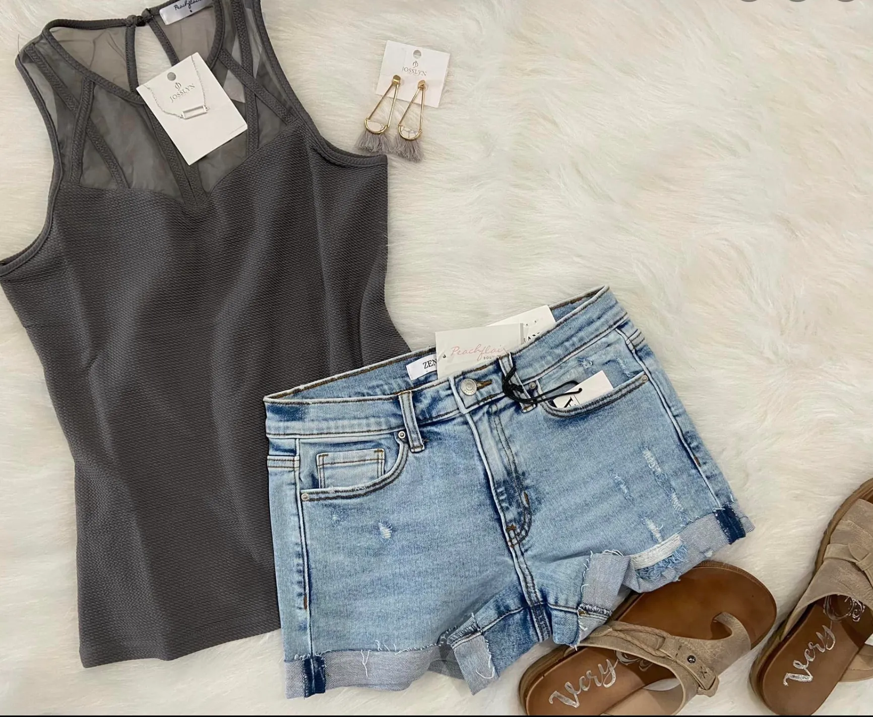 Mesh Ribbed High Neck Tank Top