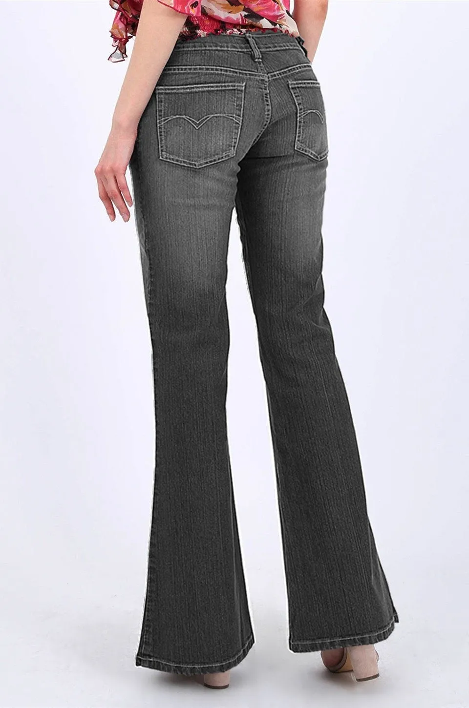 MISS PINKI Faith Flare Jeans in black