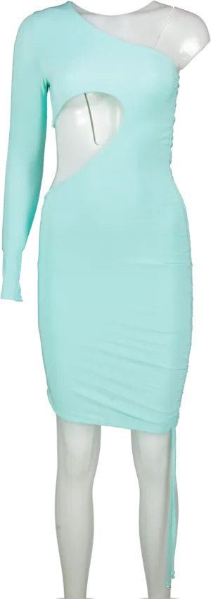 Misspap Blue One Shoulder Cut Out Bodycon Dress UK 6