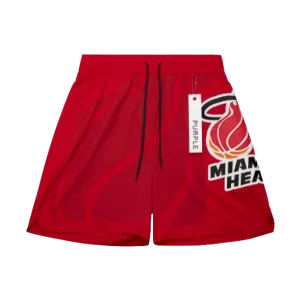 Mitchell & Ness x Purple Brand Miami HEAT Mesh Shorts