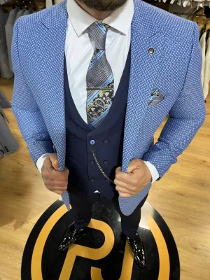 Monet - Royal Blue/Navy 3 Piece Suit