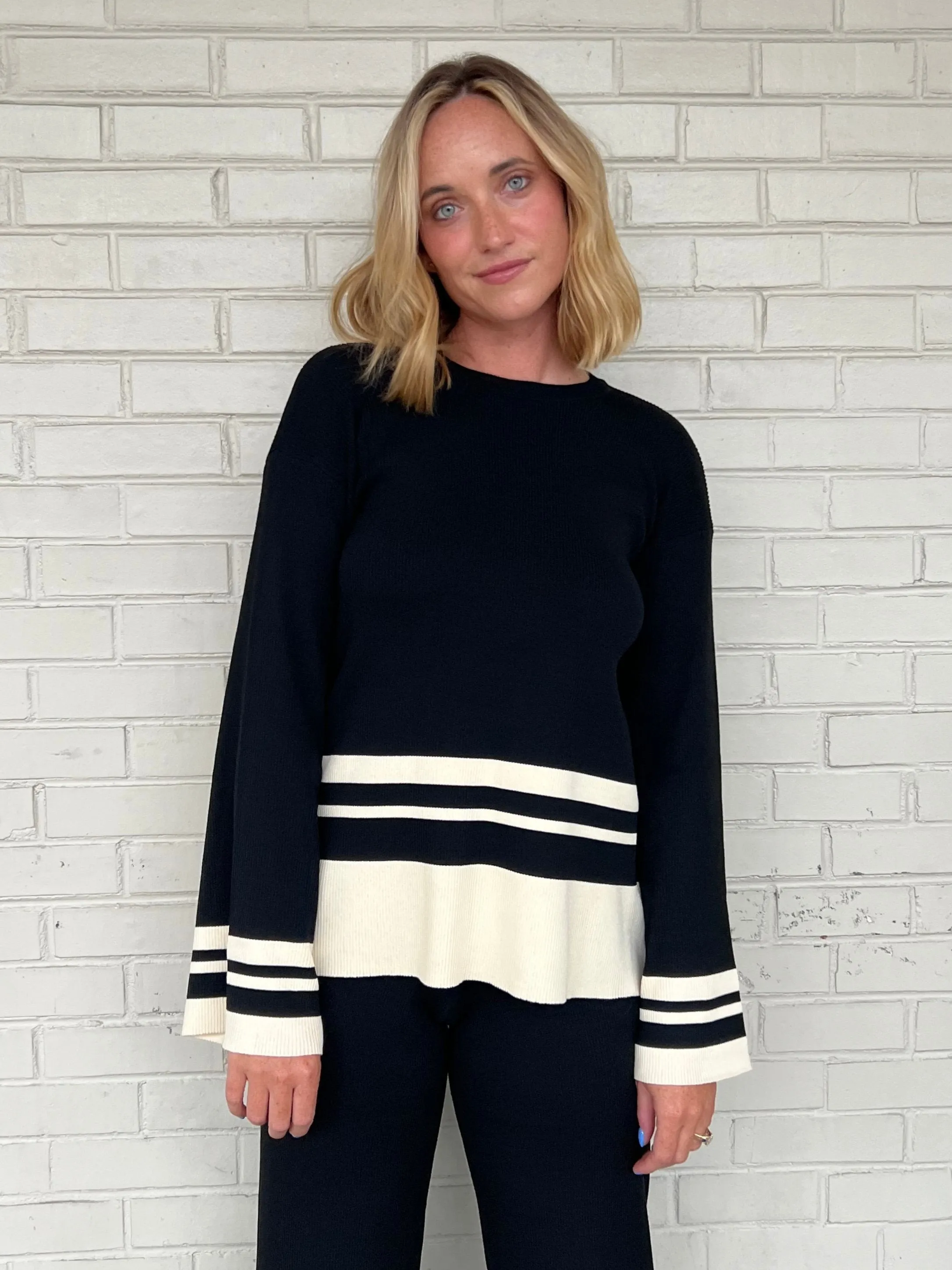 Mood Shift Stripe Detail Top