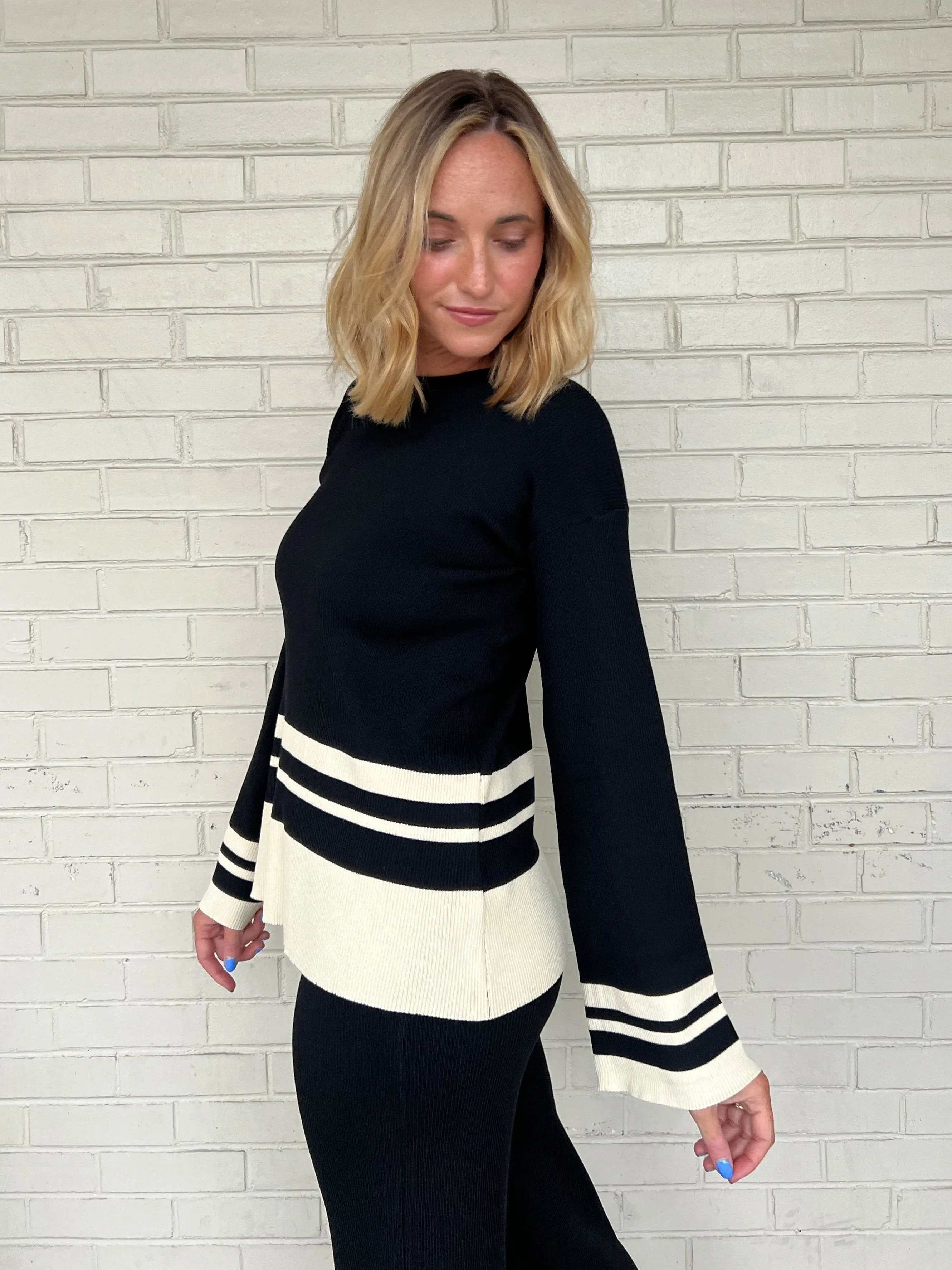 Mood Shift Stripe Detail Top