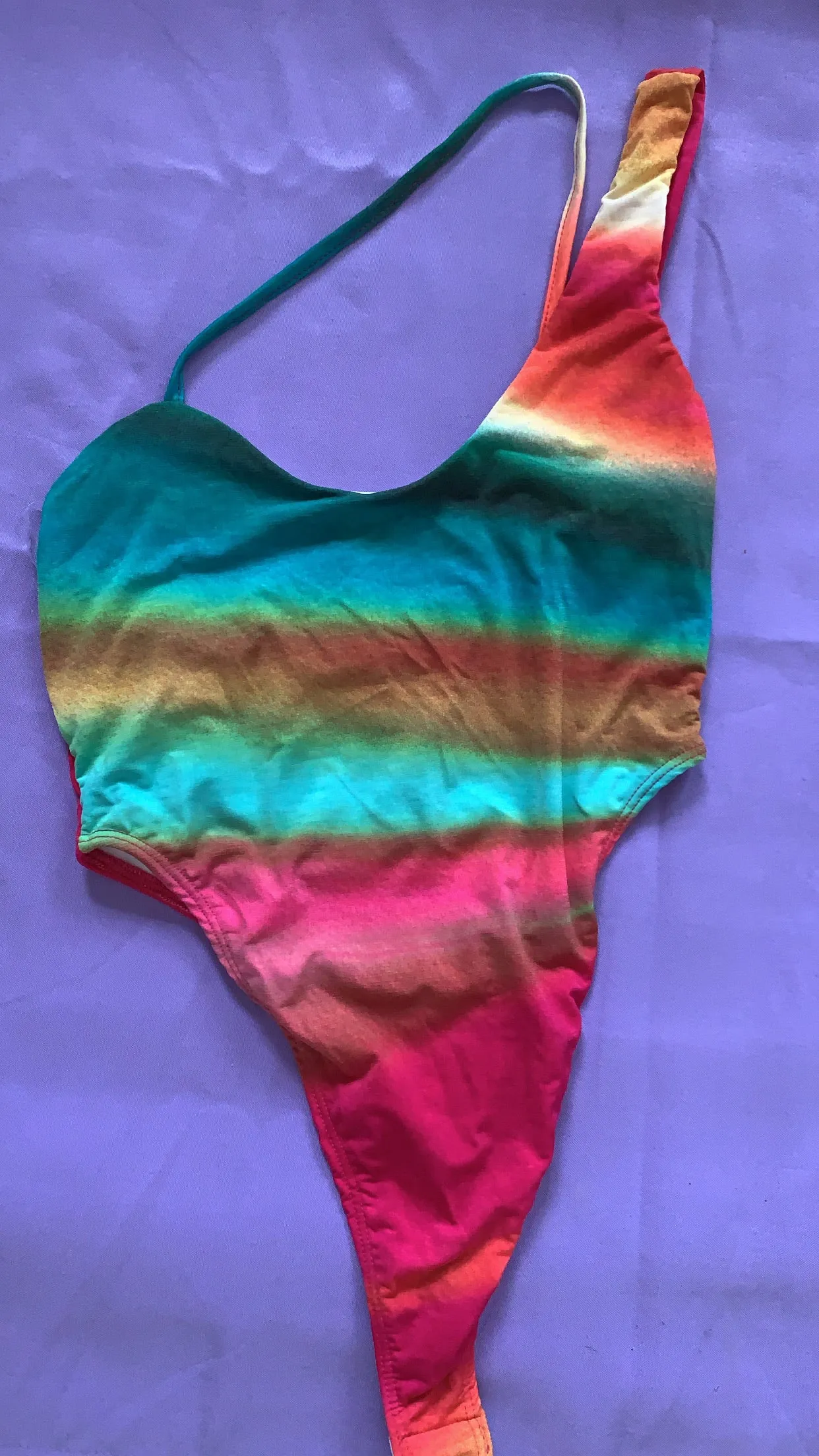 Multi Color One Shoulder Off Bodysuit