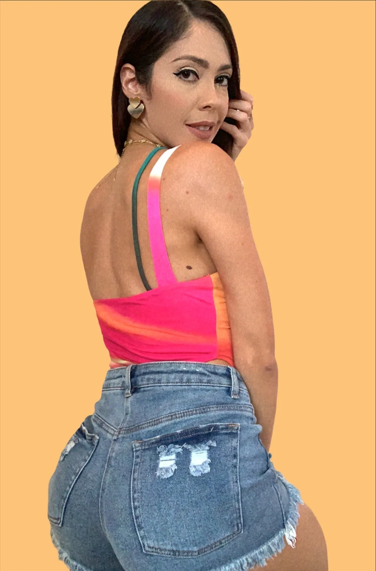 Multi Color One Shoulder Off Bodysuit