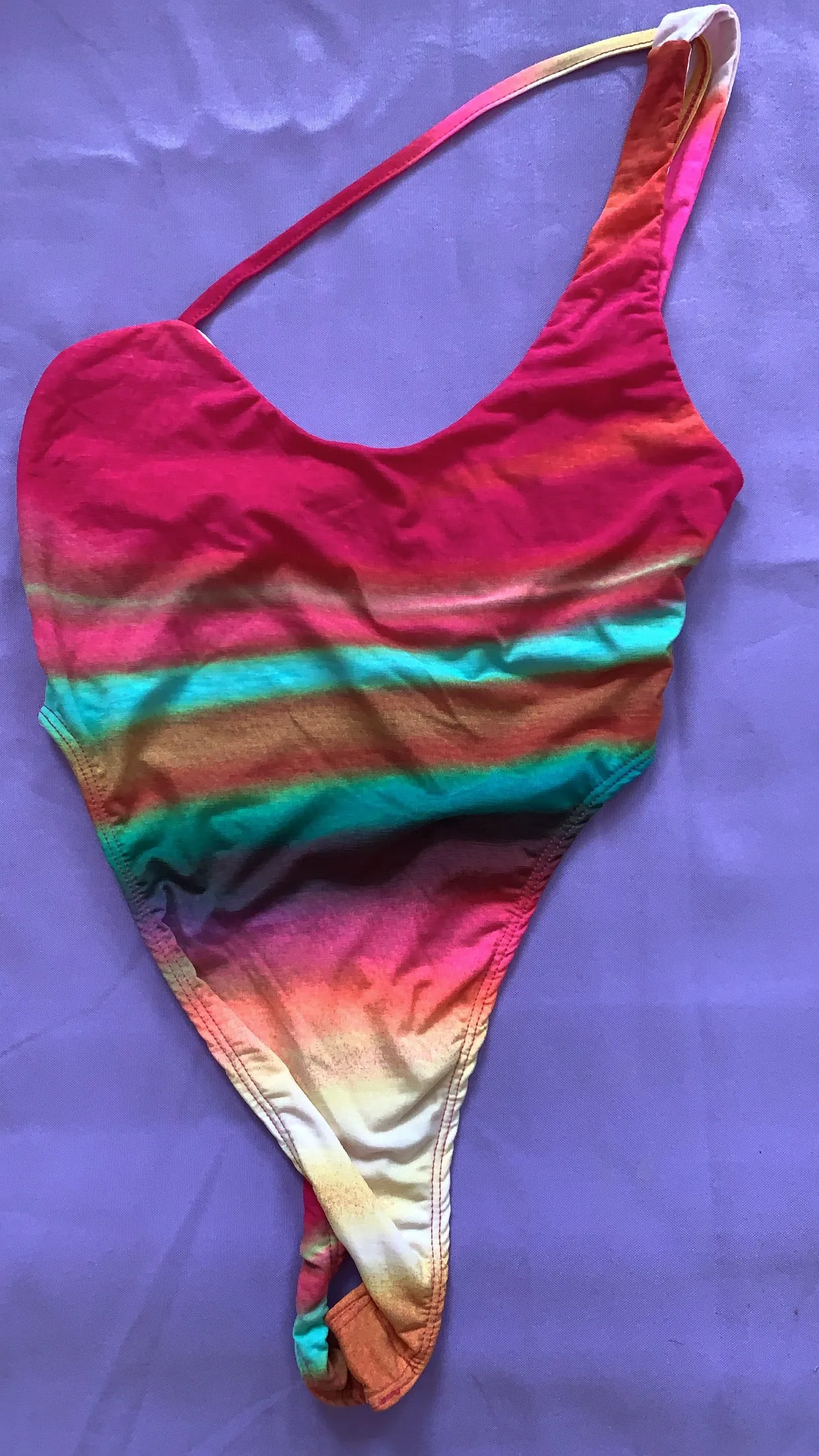 Multi Color One Shoulder Off Bodysuit