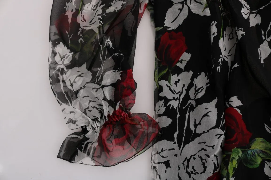 Multicolor Roses Shift Short Dress