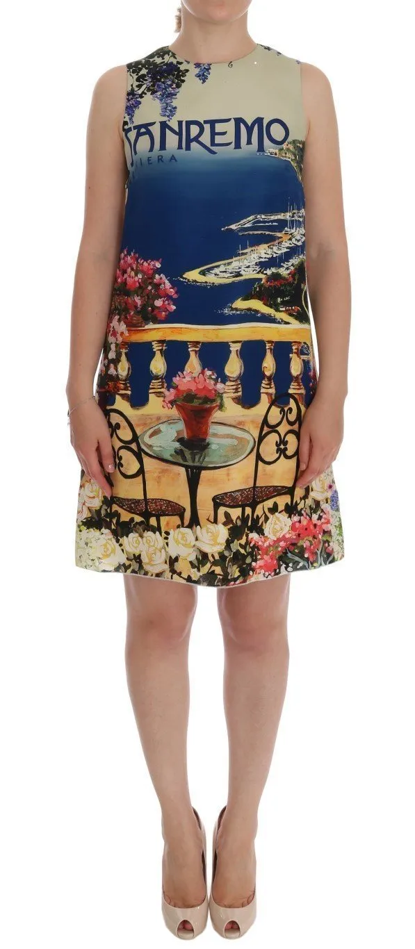 Multicolor SANREMO Shift Silk Dress