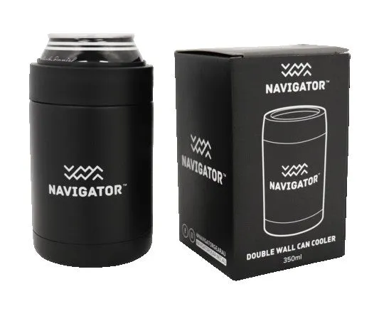 Navigator Gear Double Wall Can Cooler - Stainless Steel Black