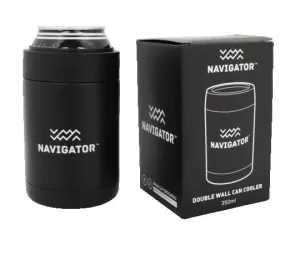 Navigator Gear Double Wall Can Cooler - Stainless Steel Black