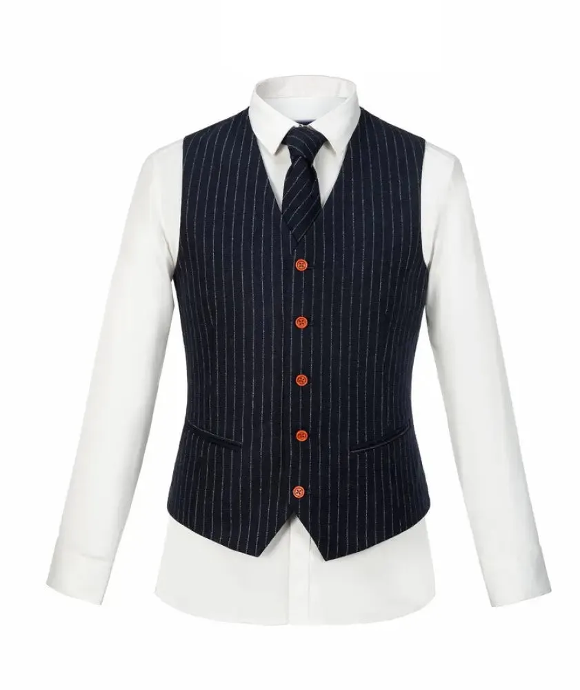 Navy Wool Stripe 3 Piece Suit *NEW*
