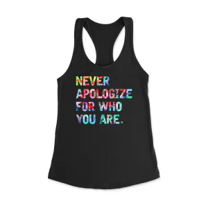 Never Apologize Racerback Tank Top
