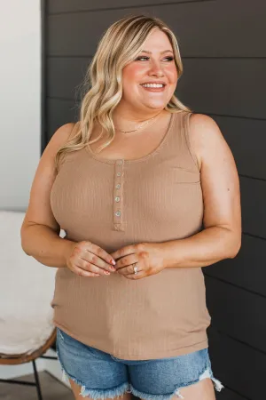 Never Looking Back Ribbed Tank Top- Nude