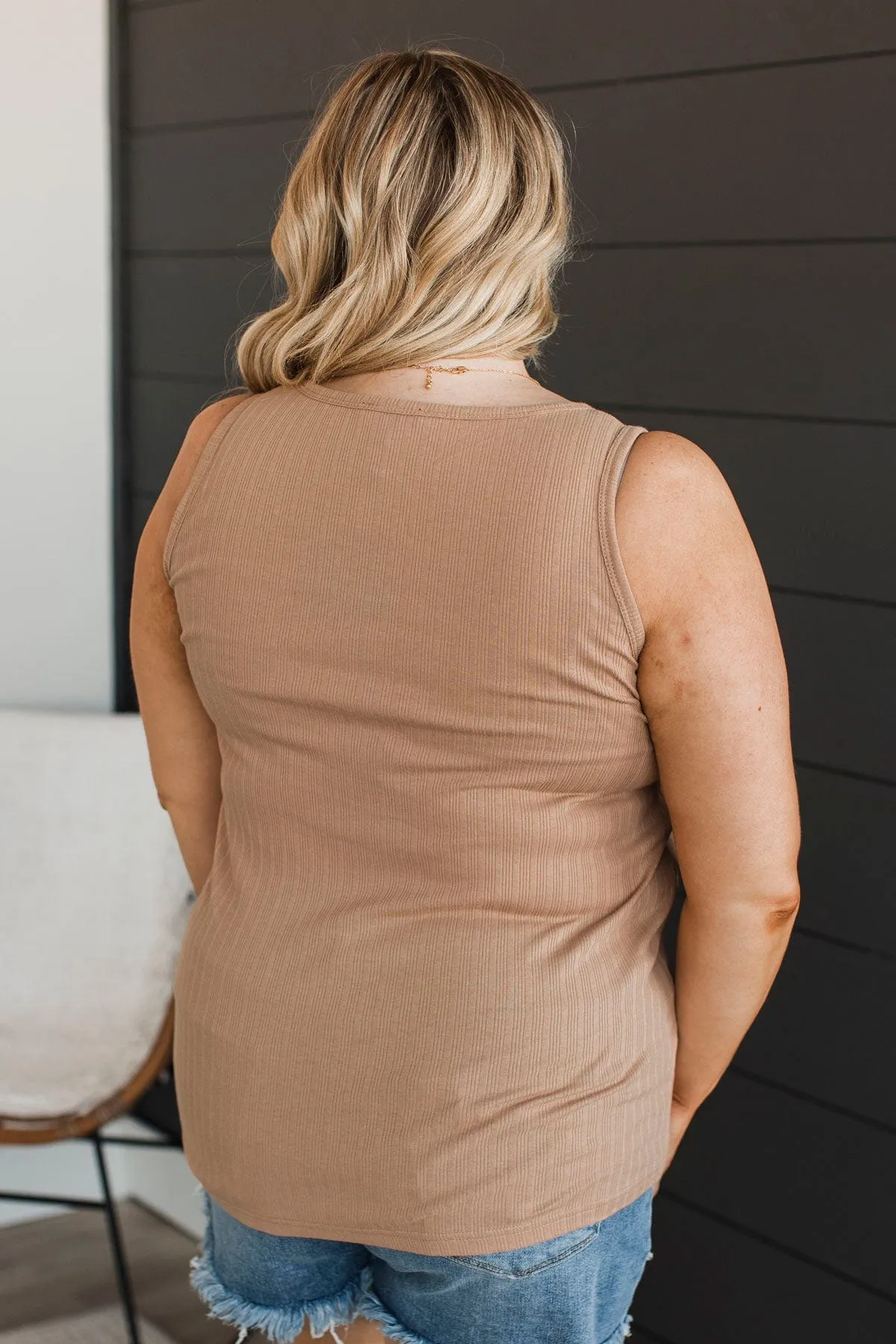 Never Looking Back Ribbed Tank Top- Nude