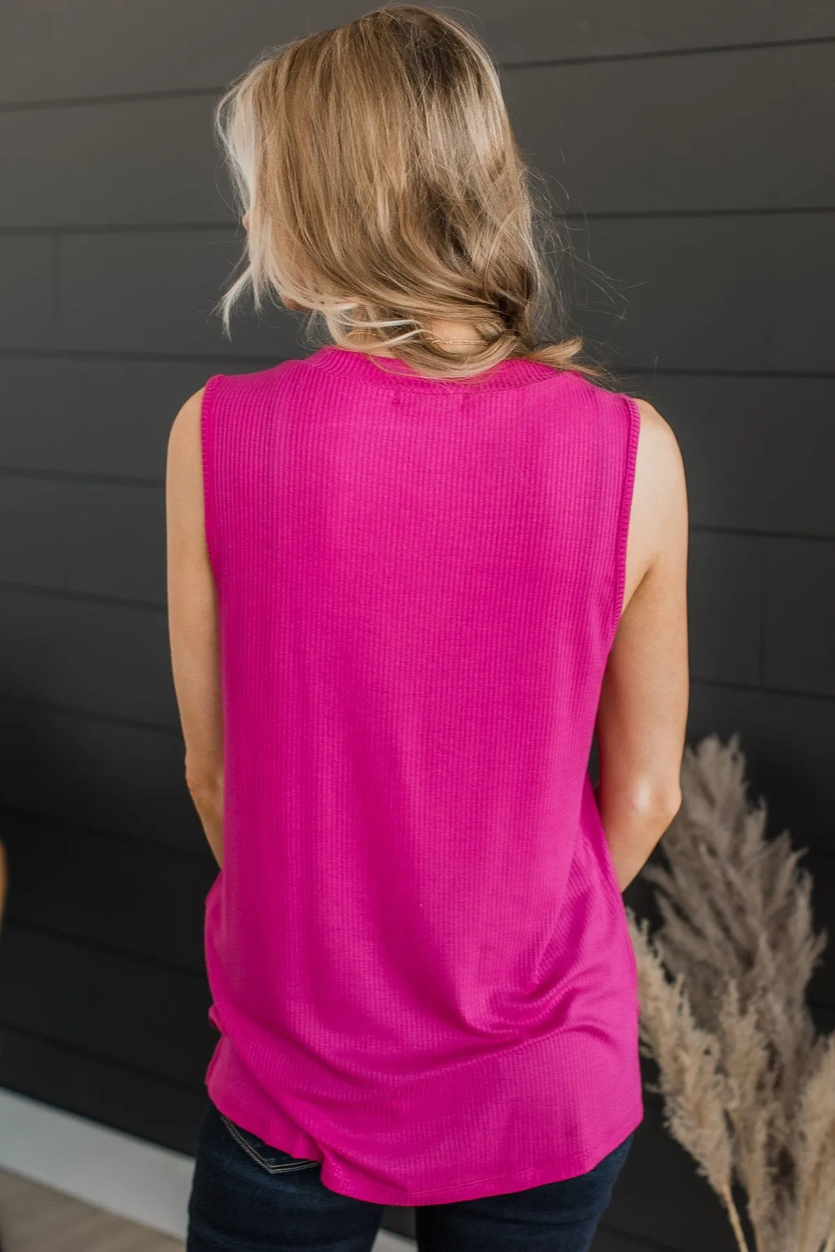 Never Without Your Love Tank Top- Fuchsia