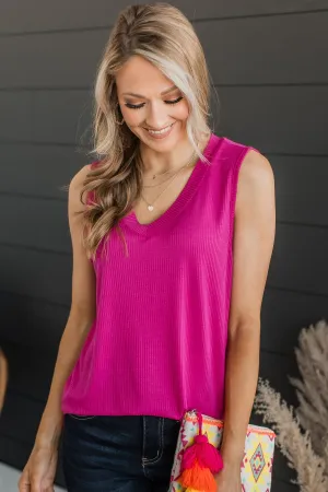 Never Without Your Love Tank Top- Fuchsia