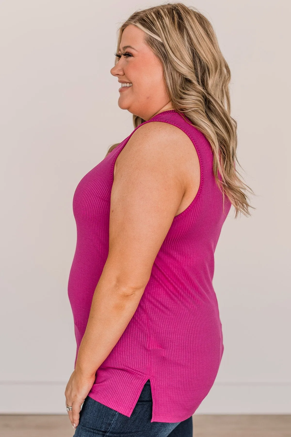 Never Without Your Love Tank Top- Fuchsia