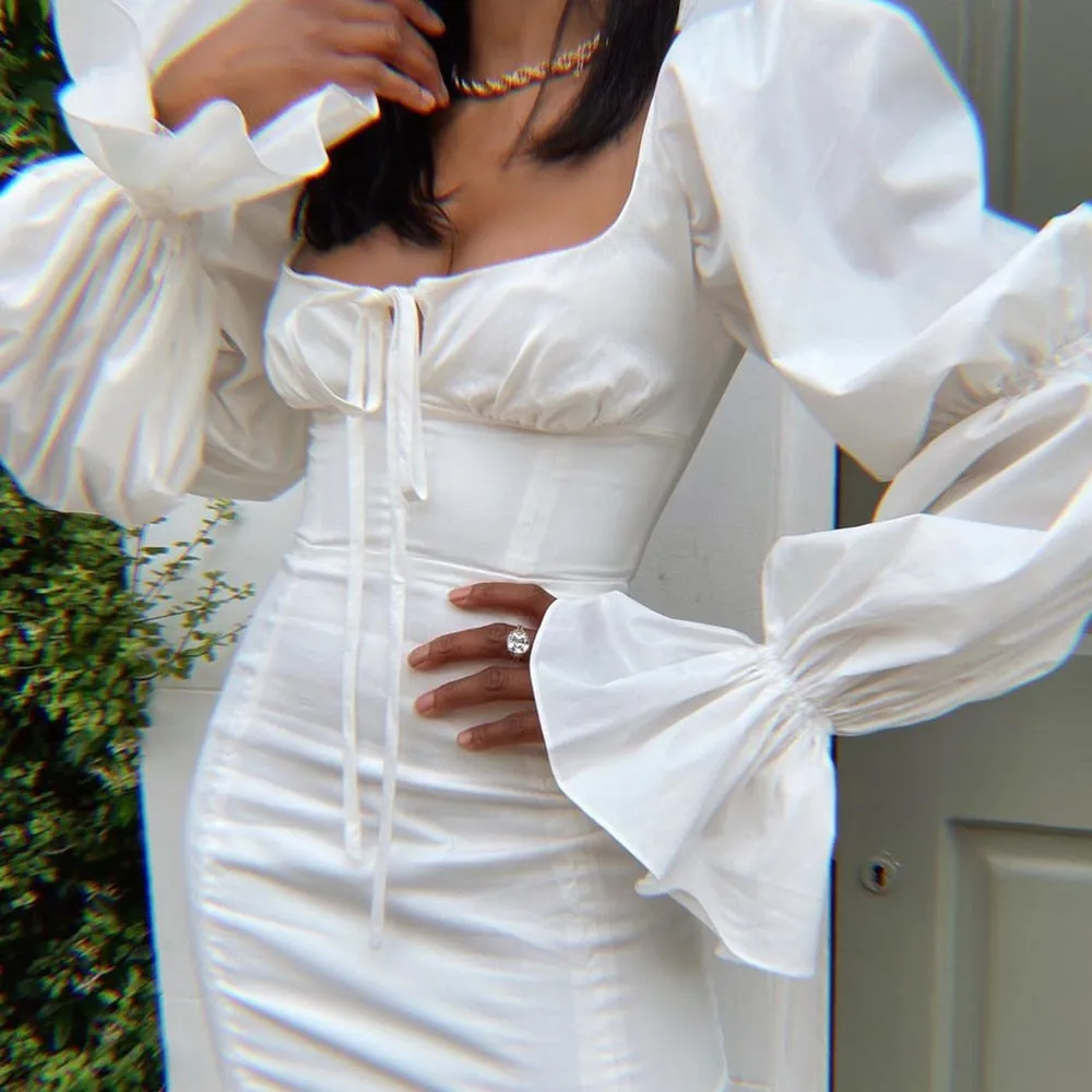 New Arrivals White Bodycon Dress Mini Club Party Dress