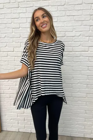 No Stopping It Striped Oversized Top