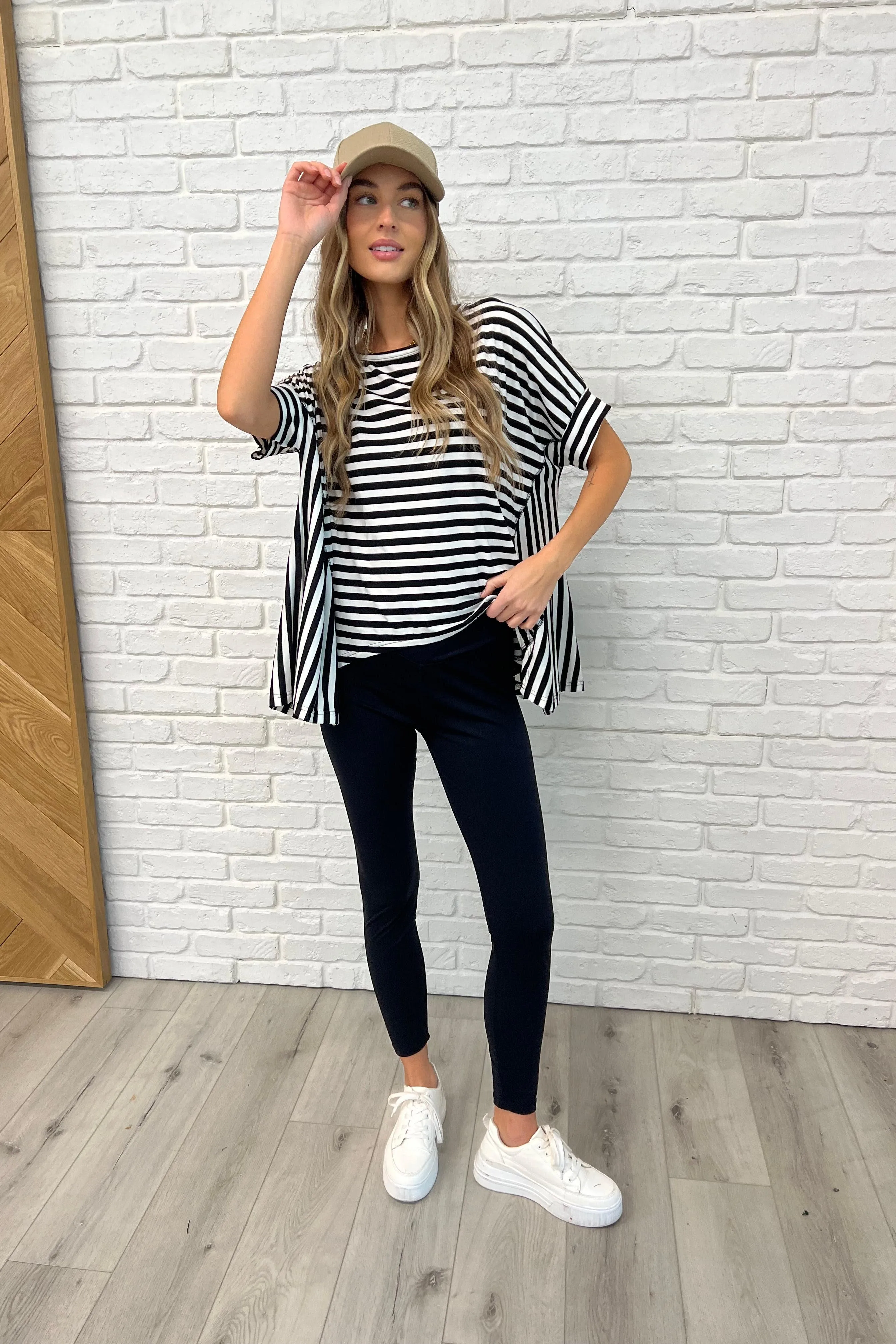 No Stopping It Striped Oversized Top