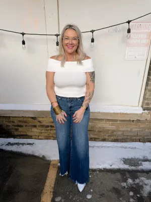 Off Shoulder Top-White