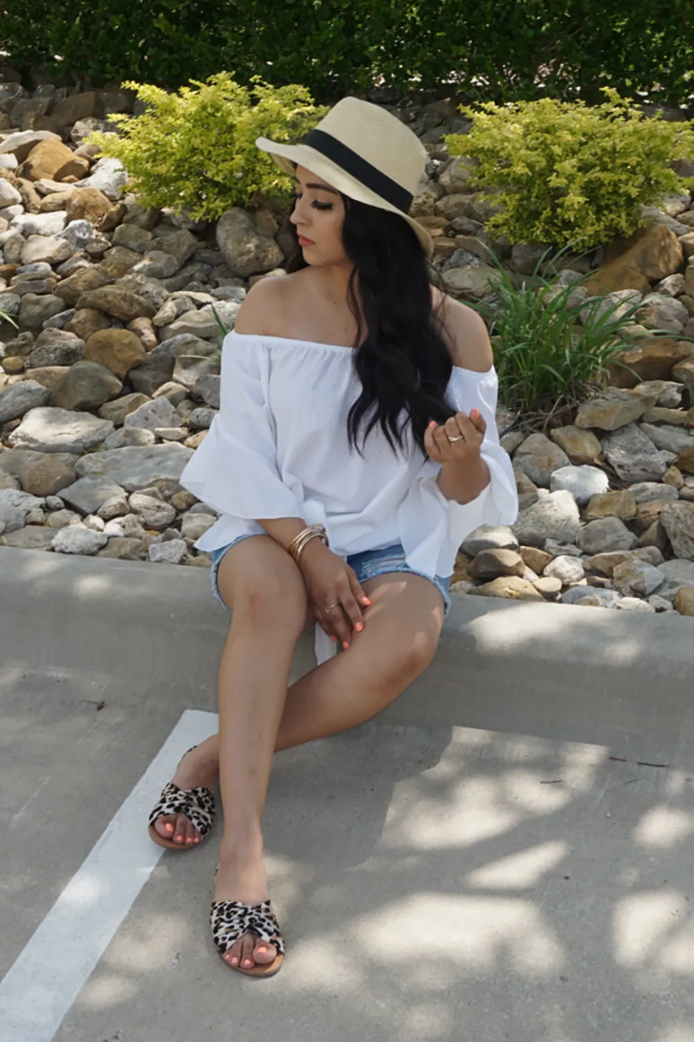 Off The Shoulder Knot Front Top