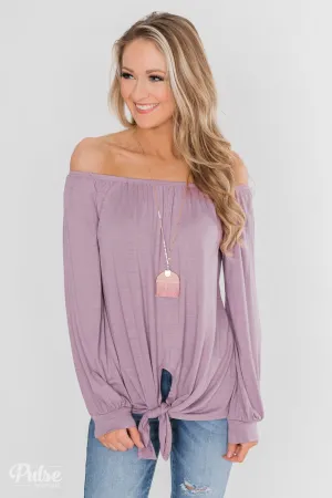 Off The Shoulder Knot Top- Lavender