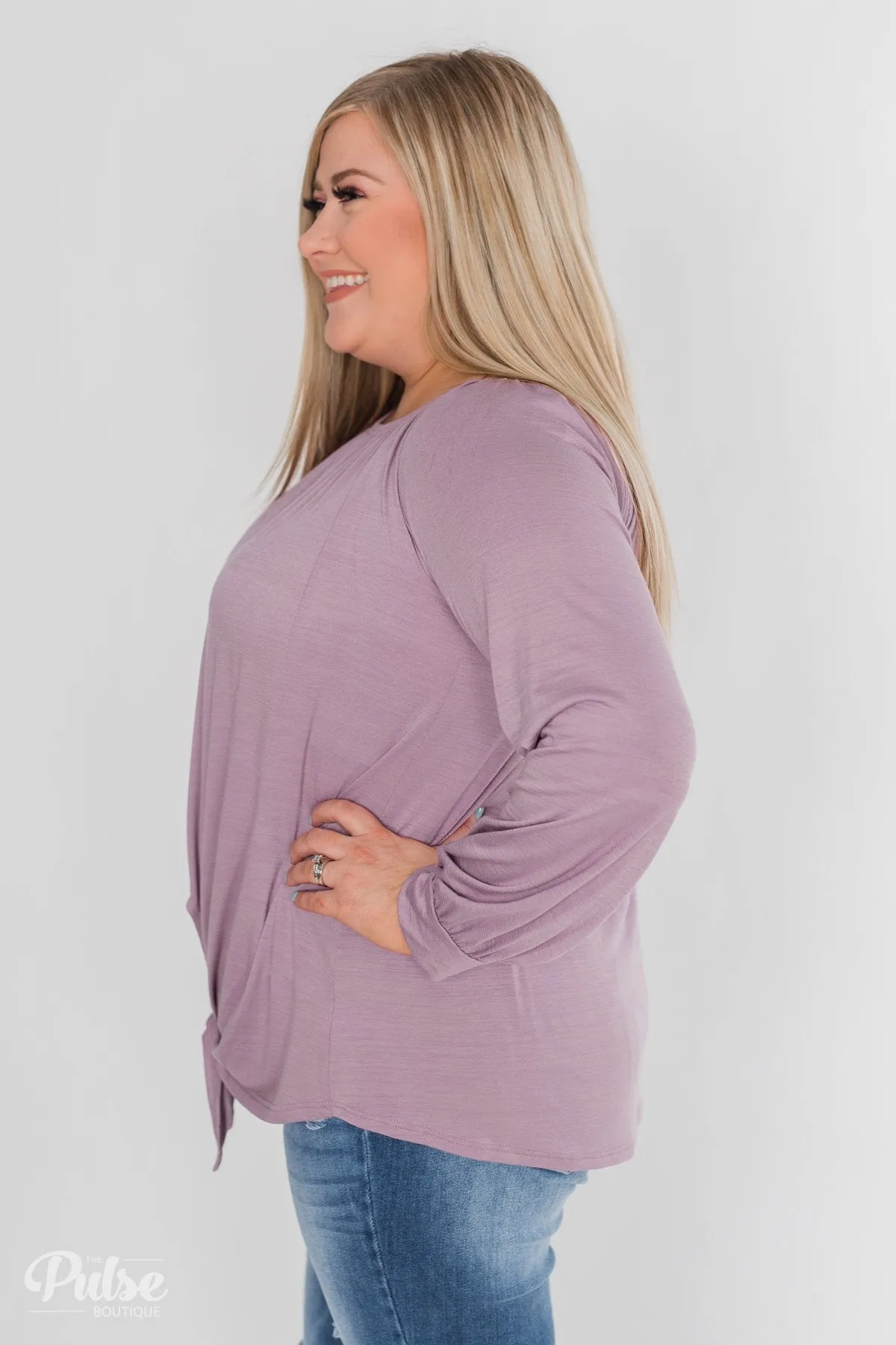 Off The Shoulder Knot Top- Lavender
